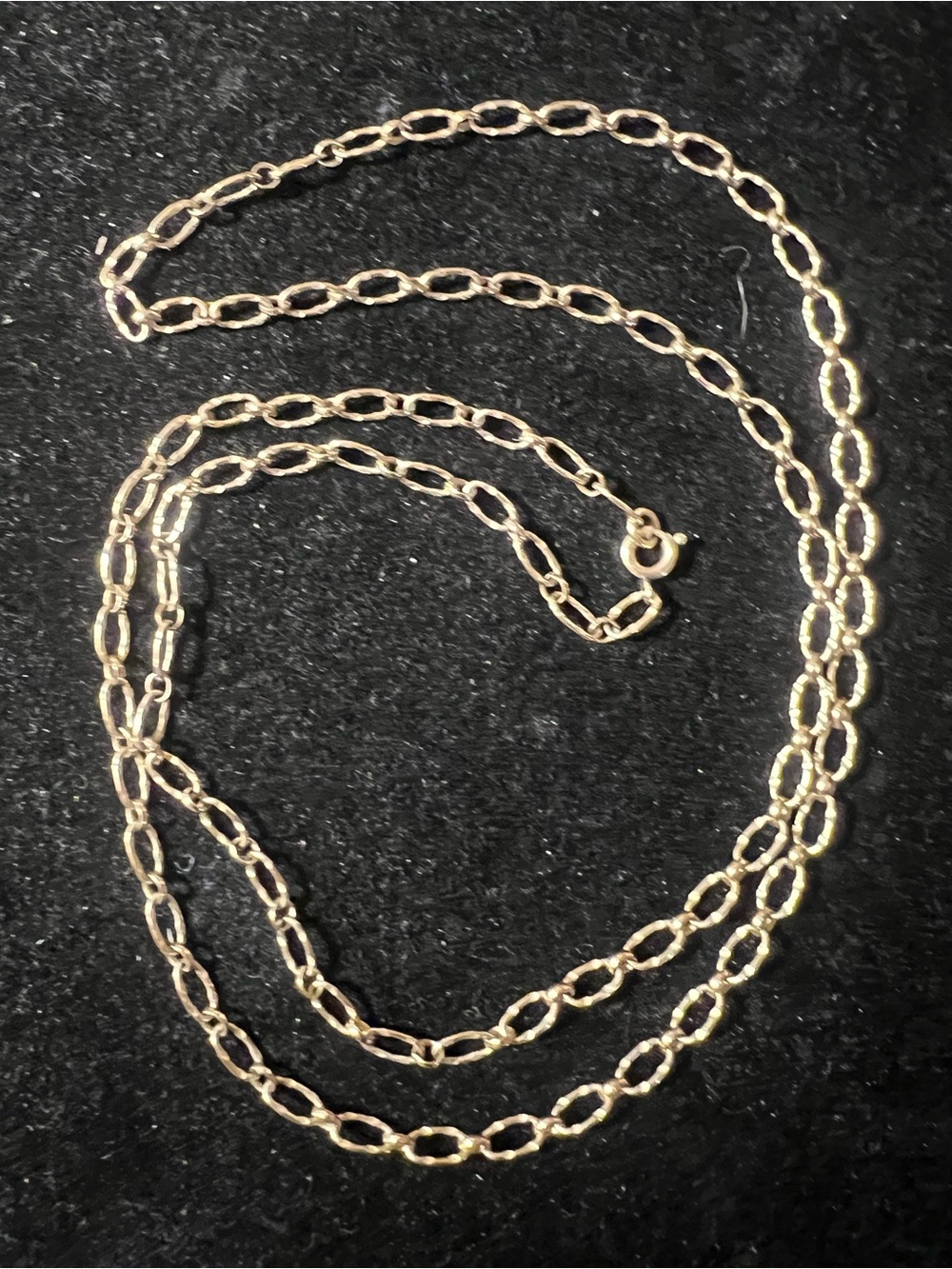 Vintage 12K Gold Filled Textured Oval Link Chain Necklace 25.5